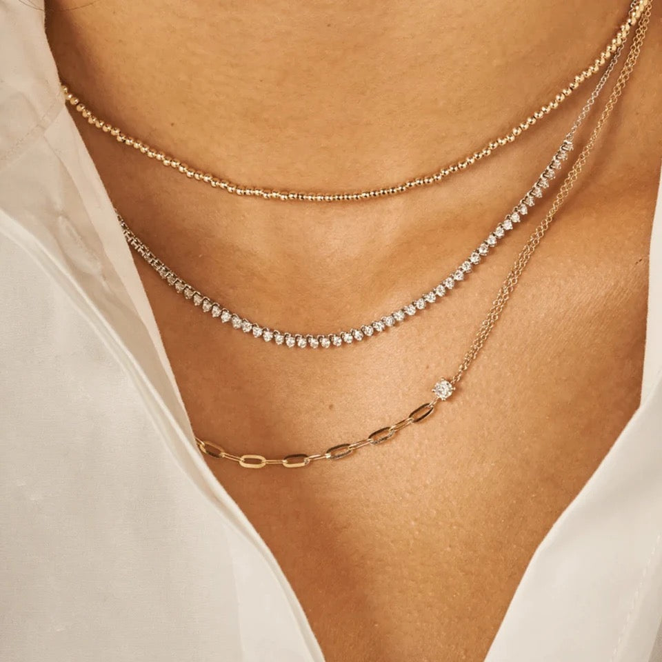 Collar Solitario Individual Eslabon