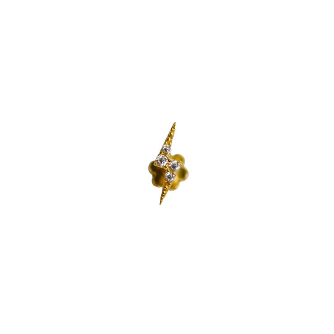 Piercing Rayo Mini Oro 14 k en color plata y oro