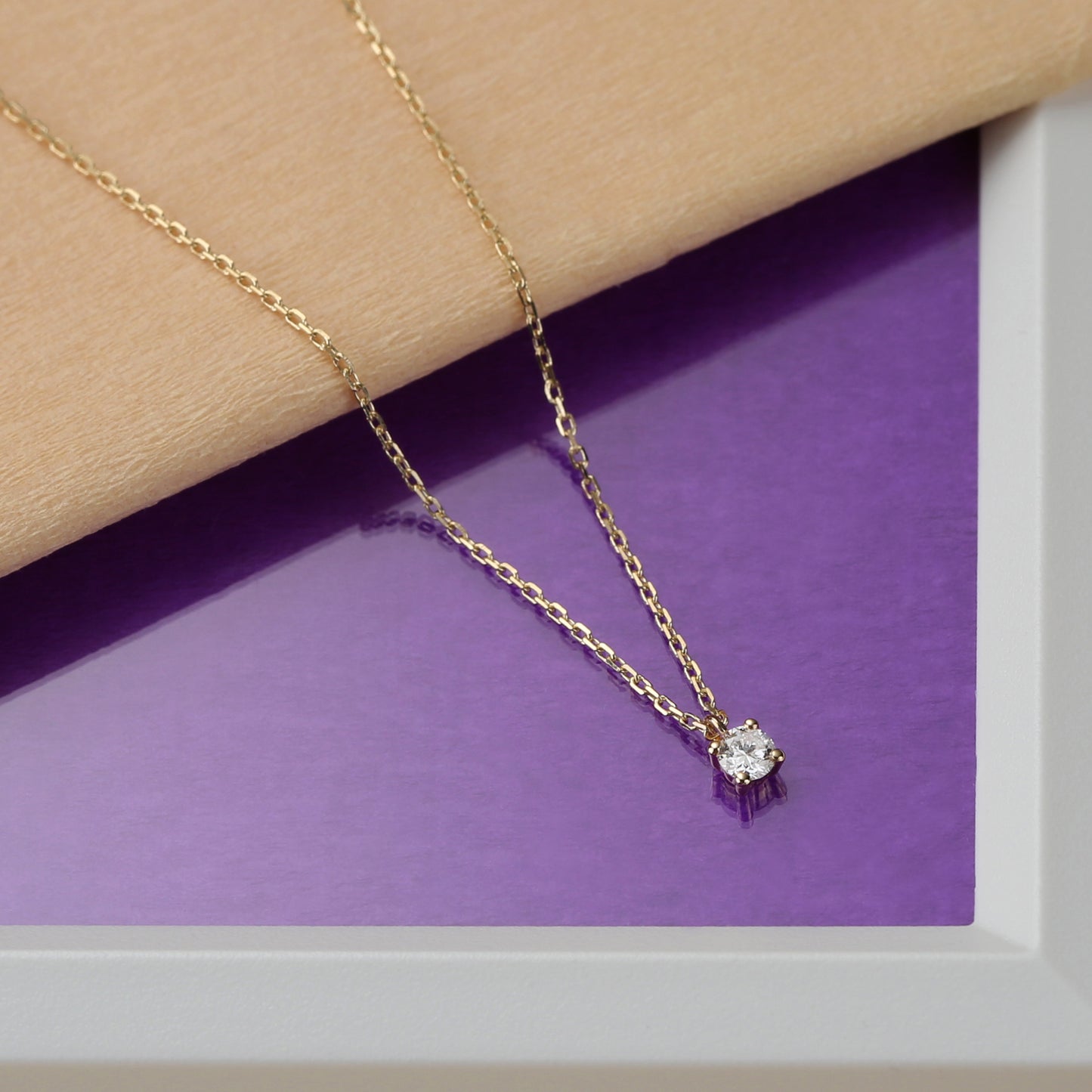 Collar Solitario Diamantes 14K