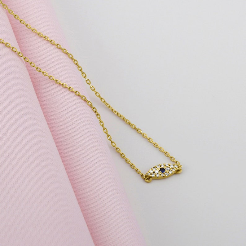 Collar o Pulsera Ojo Mini Diamantes 14k