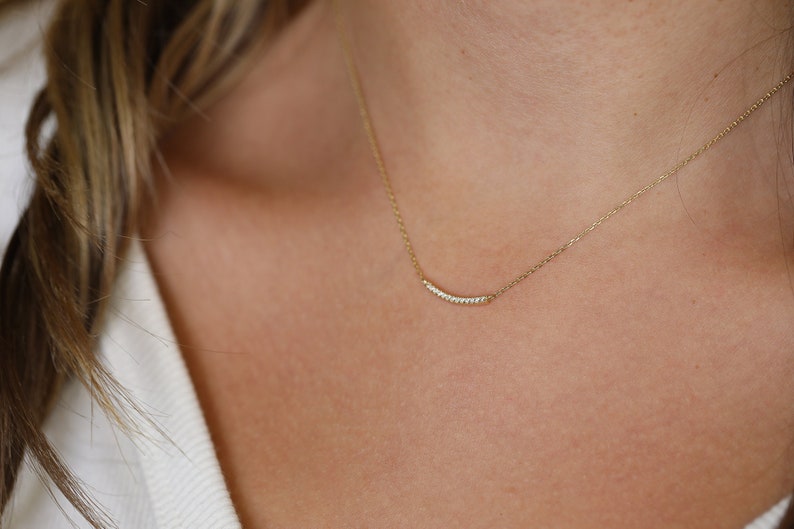 Collar Curva Diamonds 14K, 0.03 CT