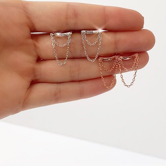 Hoops Colgantes Doble Cadena