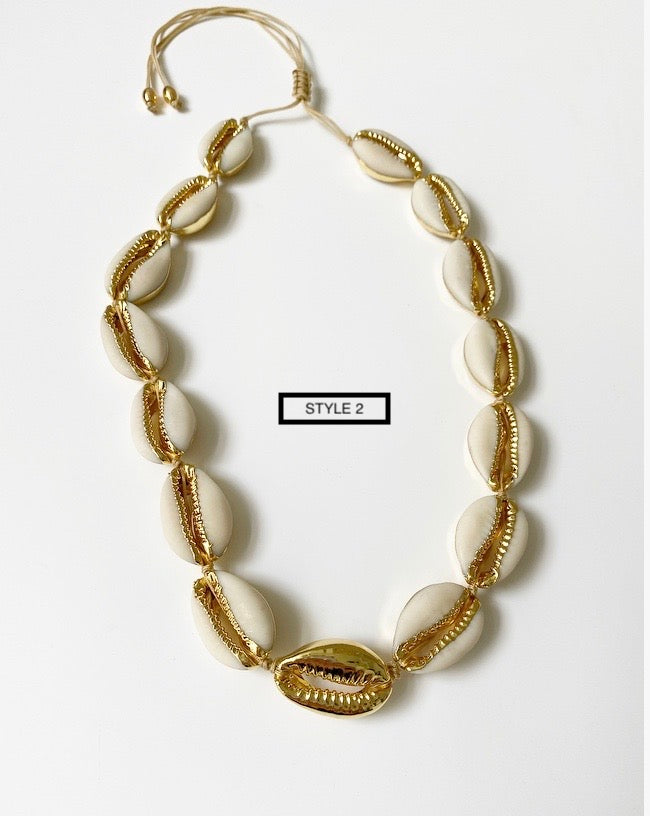 Collar Boho concha combinada