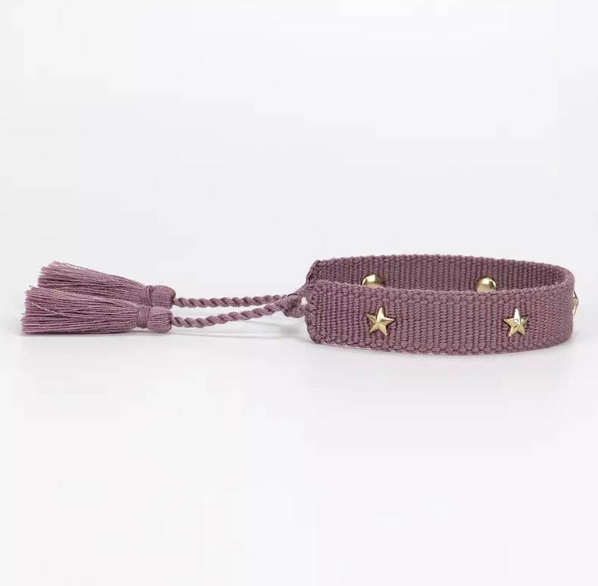 Pulsera Tejida Estrellas Morada