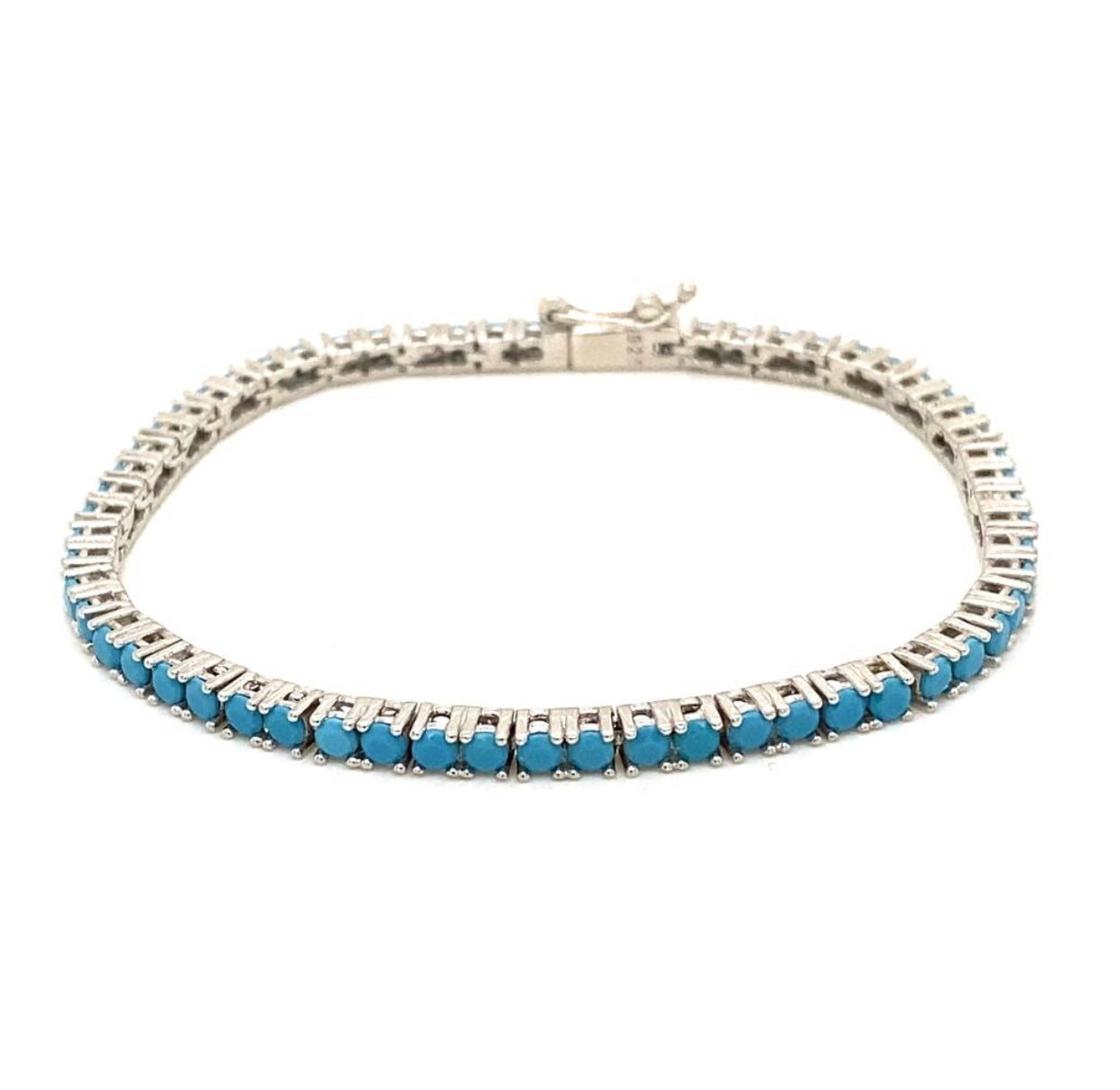 Pulsera Tennis Turquesa Plata