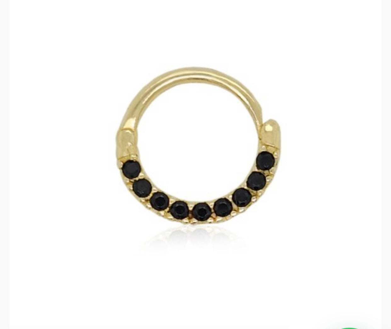 Clicker Piercing Camelia Negra 14k