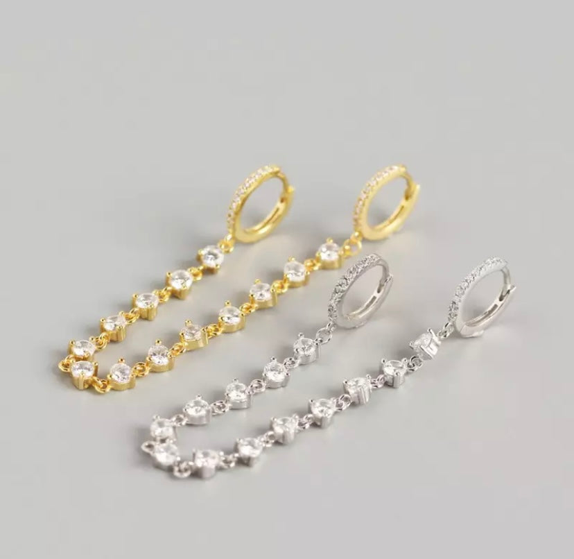 Hoops Doble Zirconia Colgante