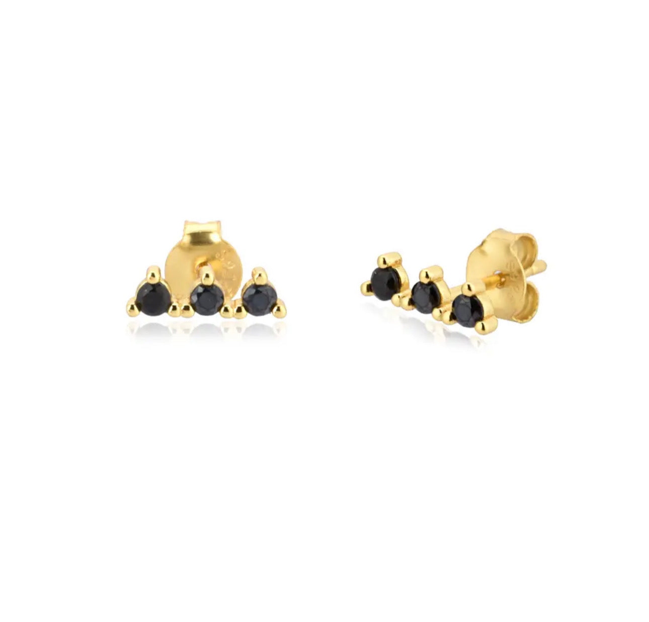 Studs 3 piedras blancas o colores