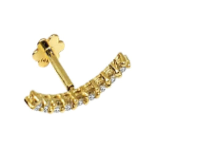 Piercing Barra 14k en color oro y plata