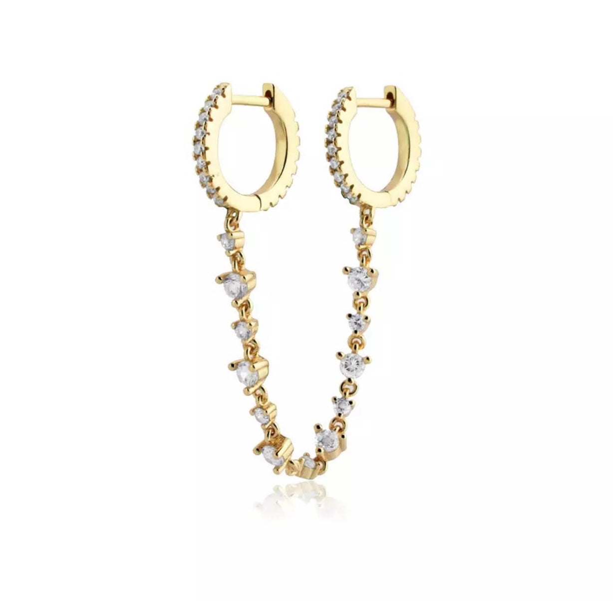 Hoops Doble Zirconia Colgante