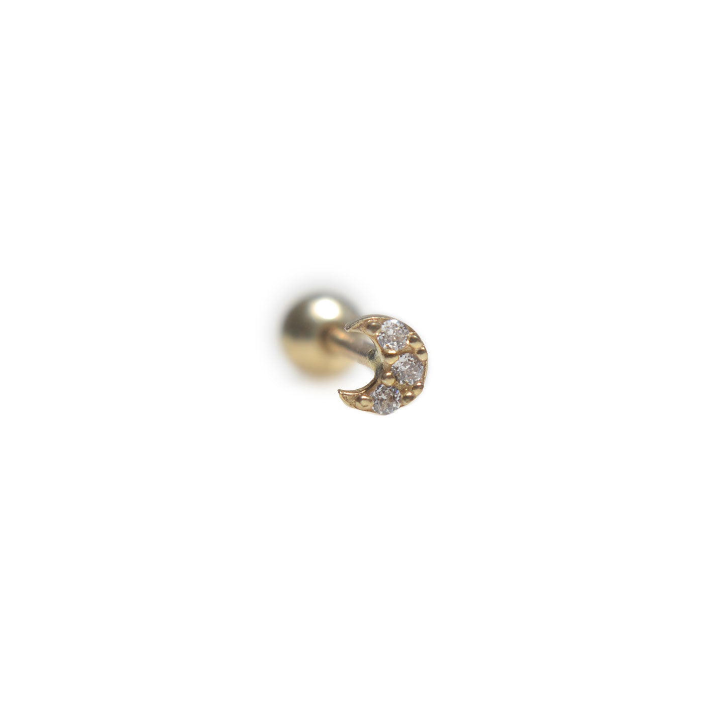 Stud Mini Luna, Oro Solido.