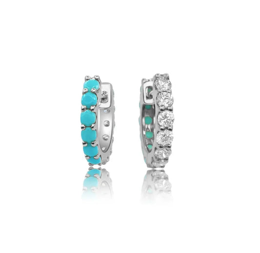 Hoops Doble Turquesa y blanco