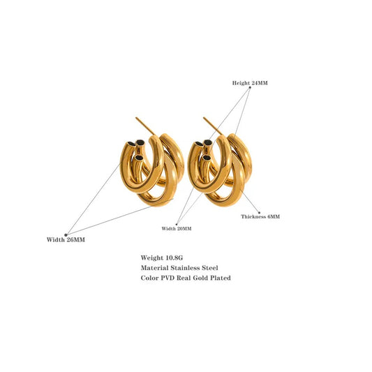 Aretes triple Aro