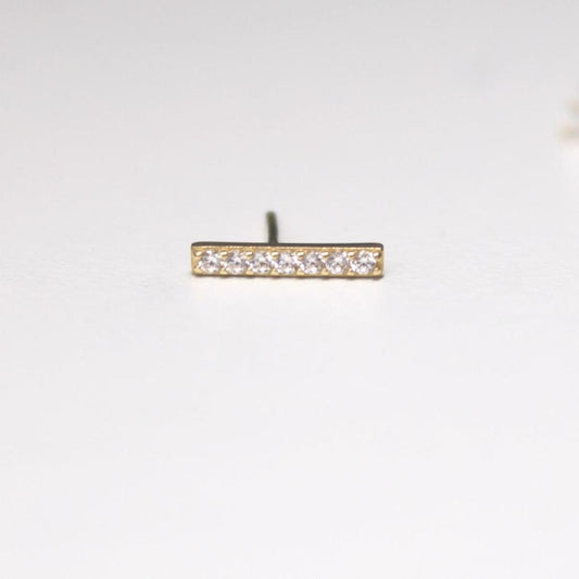 STUD PALITO BLANCO ORO 14K INDIVIDUAL