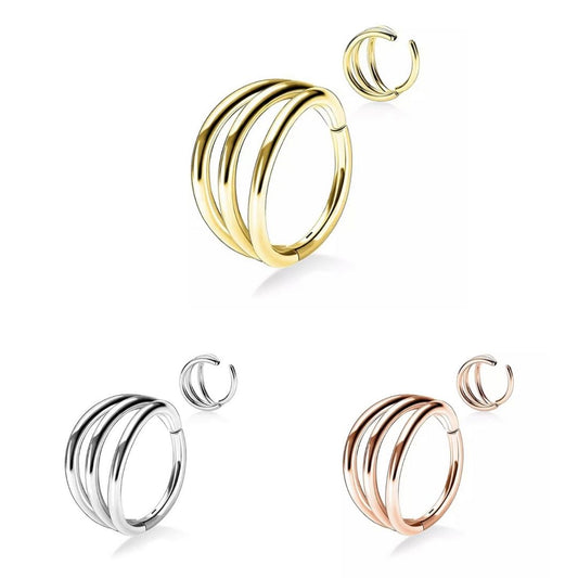 Piercing Septum Rayas- en oro, plata , rose gold- ver mas colores