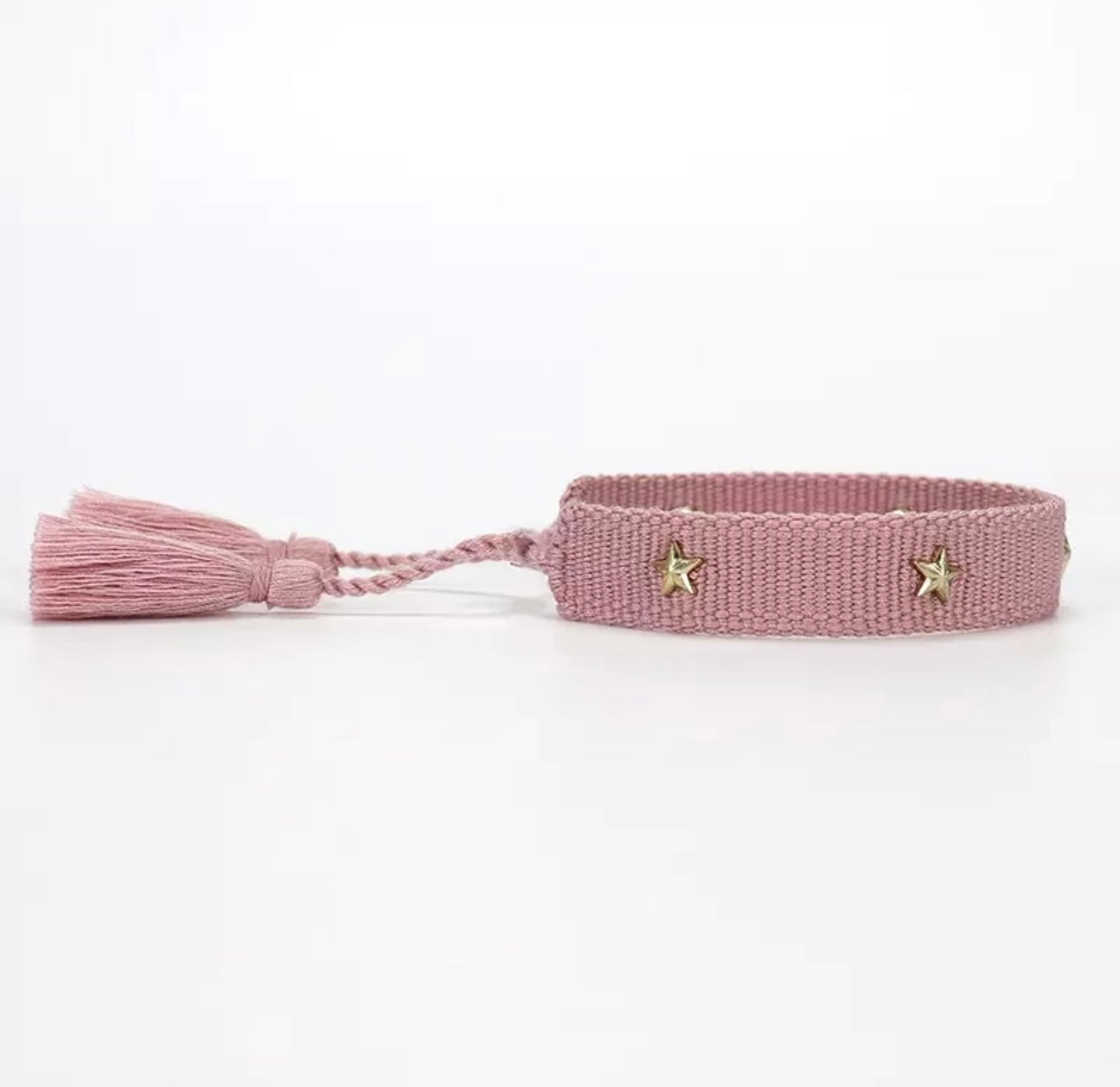 Pulsera Tejida Estrella Rosa