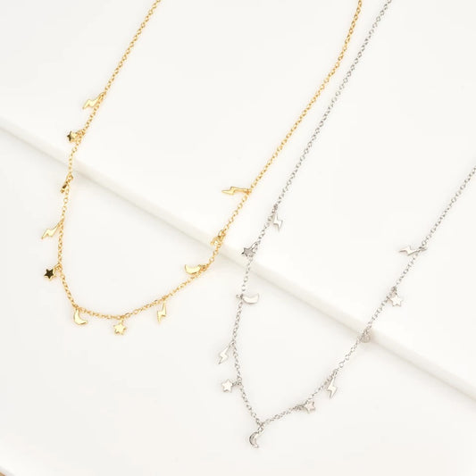 Collar Estrella Luna Rayo