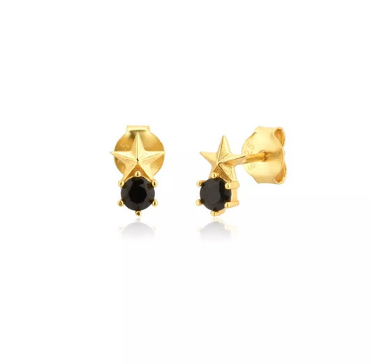 Studs Estrella Zirconia Negra